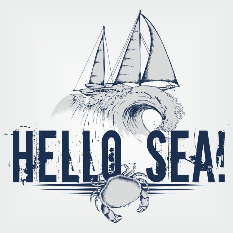 Тениска с печат Hello sea 